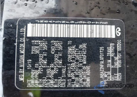 2020 Infiniti Qx80 Luxe z USA, uszkodzony, nr VIN JN8AZ2NF9L9701725